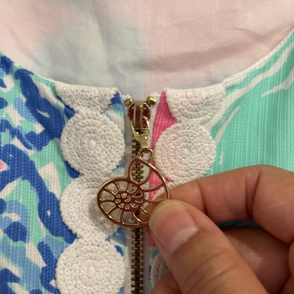 Lilly Pulitzer Sleeveless Pink and Blue Cotton Cathy Dress Sz.‎ 12 - Picture 7 of 10